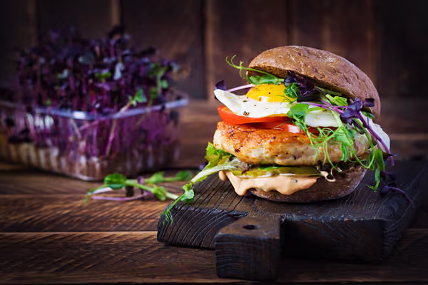 Chicken burger close-up