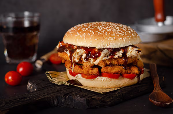 Chicken schnitzel burger
